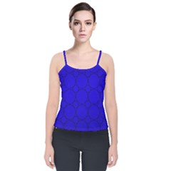 Background-blue Velvet Spaghetti Strap Top by nate14shop