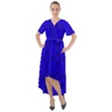 Background-blue Front Wrap High Low Dress View1