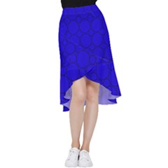 Background-blue Frill Hi Low Chiffon Skirt