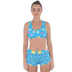 Blue Polkadot Racerback Boyleg Bikini Set by nate14shop