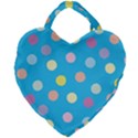 Blue Polkadot Giant Heart Shaped Tote View1