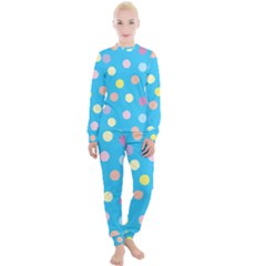 Blue Polkadot Women s Lounge Set