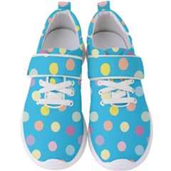 Blue Polkadot Men s Velcro Strap Shoes by nate14shop