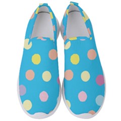 Blue Polkadot Men s Slip On Sneakers by nate14shop