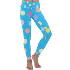 Blue Polkadot Kids  Lightweight Velour Classic Yoga Leggings