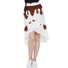 Chocolate Frill Hi Low Chiffon Skirt