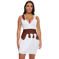 Chocolate Draped Bodycon Dress by nate14shop