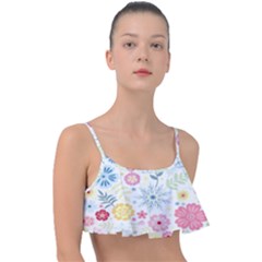 Graphic Art Frill Bikini Top