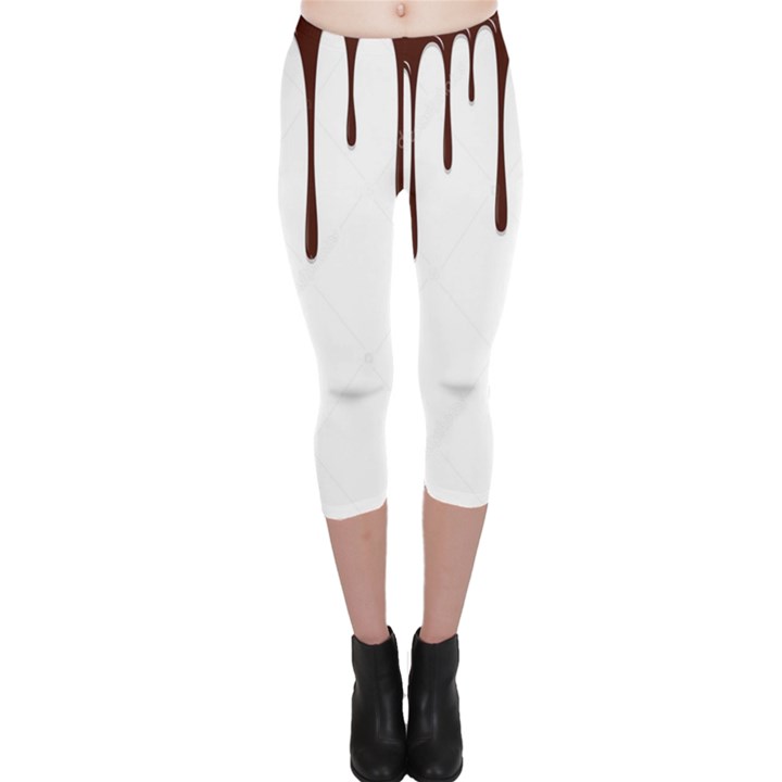 Illustration-chocolate-dropping-chocolate-background-vector Capri Leggings 