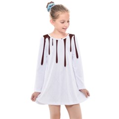 Illustration-chocolate-dropping-chocolate-background-vector Kids  Long Sleeve Dress