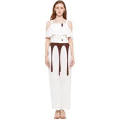 Illustration-chocolate-dropping-chocolate-background-vector Draped Sleeveless Chiffon Jumpsuit by nate14shop