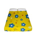 Floral Yellow Fitted Sheet (Full/ Double Size) View1