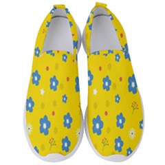 Floral Yellow Men s Slip On Sneakers