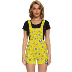 Floral Yellow Short Overalls