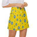 Floral Yellow Mini Front Wrap Skirt View3