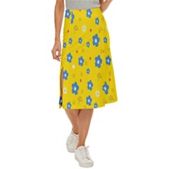 Floral Yellow Midi Panel Skirt by nate14shop