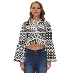 Ilustrasi Pattern Boho Long Bell Sleeve Top