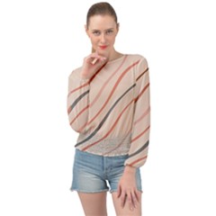 Lines Banded Bottom Chiffon Top by nate14shop