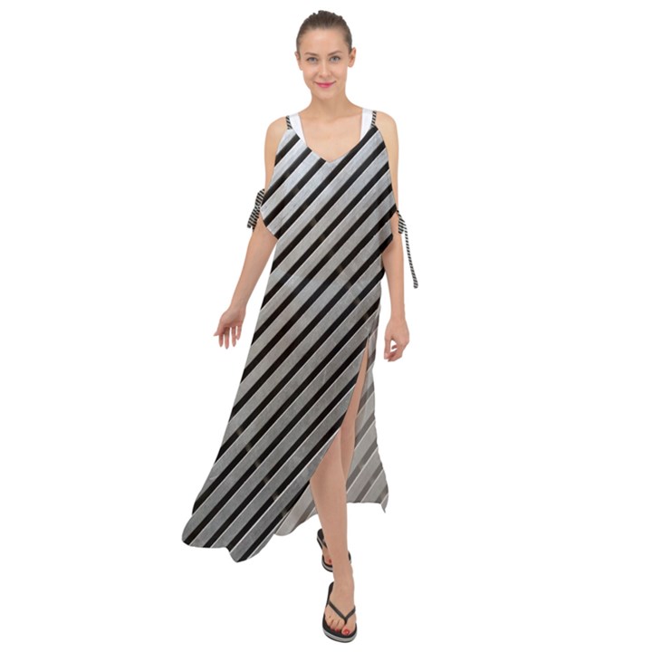 Metallic Maxi Chiffon Cover Up Dress