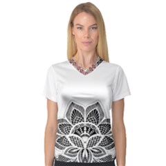 Im Fourth Dimension Black White V-neck Sport Mesh Tee