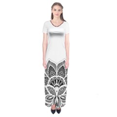 Im Fourth Dimension Black White Short Sleeve Maxi Dress