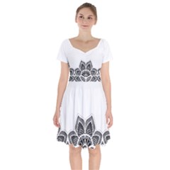 Im Fourth Dimension Black White Short Sleeve Bardot Dress