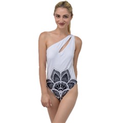 Im Fourth Dimension Black White To One Side Swimsuit