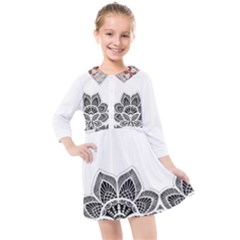 Im Fourth Dimension Black White Kids  Quarter Sleeve Shirt Dress