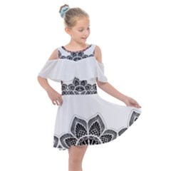 Im Fourth Dimension Black White Kids  Shoulder Cutout Chiffon Dress by imanmulyana