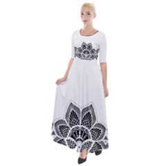 Im Fourth Dimension Black White Half Sleeves Maxi Dress by imanmulyana