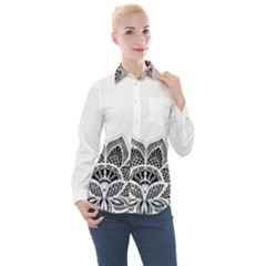 Im Fourth Dimension Black White Women s Long Sleeve Pocket Shirt