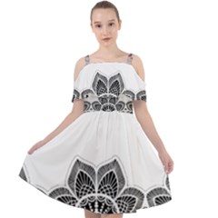 Im Fourth Dimension Black White Cut Out Shoulders Chiffon Dress