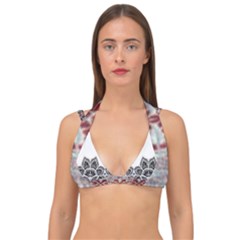 Im Fourth Dimension Black White Double Strap Halter Bikini Top