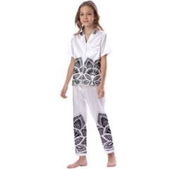 Im Fourth Dimension Black White Kids  Satin Short Sleeve Pajamas Set