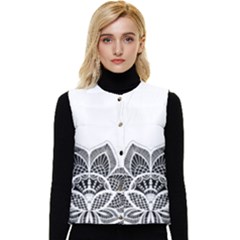 Im Fourth Dimension Black White Women s Short Button Up Puffer Vest