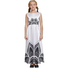 Im Fourth Dimension Black White Kids  Satin Sleeveless Maxi Dress