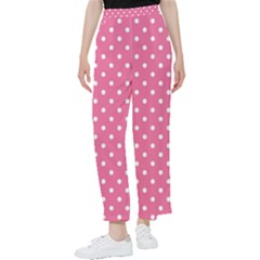 Polkadots-pink-white Women s Pants 