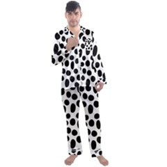 Random-circles-seamless-pattern Men s Long Sleeve Satin Pajamas Set