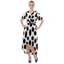 Random-circles-seamless-pattern Front Wrap High Low Dress View1