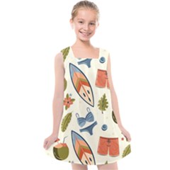 Seamless Pattern Kids  Cross Back Dress by nate14shop