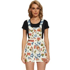 Seamless Pattern Short Overalls by nate14shop