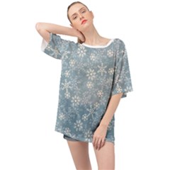 Snow-frozen Oversized Chiffon Top