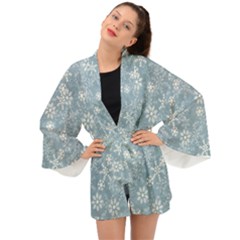 Snow-frozen Long Sleeve Kimono by nate14shop