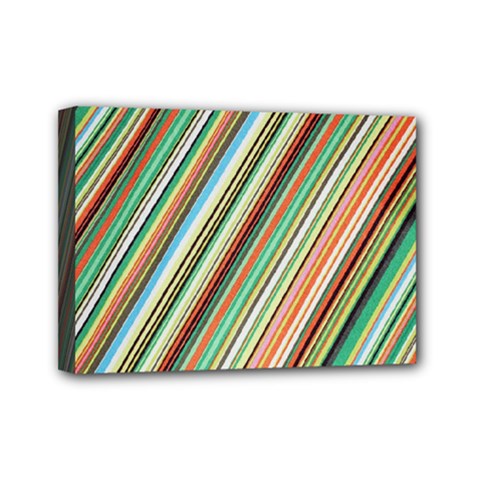 Stripe-colorful-cloth Mini Canvas 7  X 5  (stretched) by nate14shop