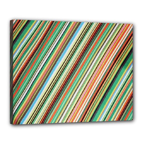 Stripe-colorful-cloth Canvas 20  X 16  (stretched) by nate14shop