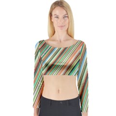 Stripe-colorful-cloth Long Sleeve Crop Top by nate14shop