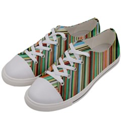 Stripe-colorful-cloth Men s Low Top Canvas Sneakers by nate14shop