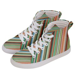 Stripe-colorful-cloth Women s Hi-top Skate Sneakers by nate14shop