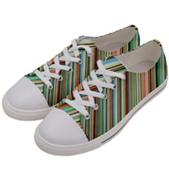 Stripe-colorful-cloth Women s Low Top Canvas Sneakers by nate14shop