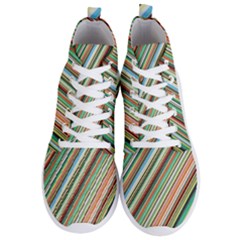 Stripe-colorful-cloth Men s Lightweight High Top Sneakers by nate14shop